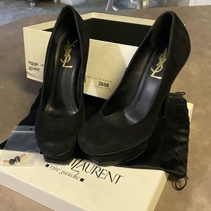 YSL Black Suede Heels-Authentic